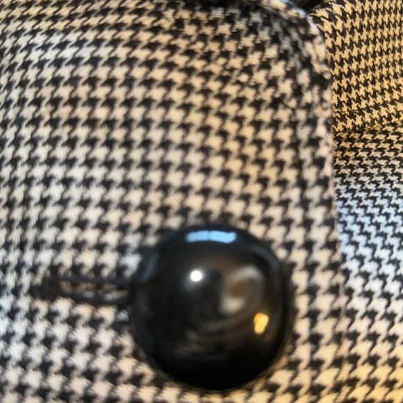 Talbots Sz 12 black white houndstooth single front women’s blazer suit jacket - Picture 5 of 8